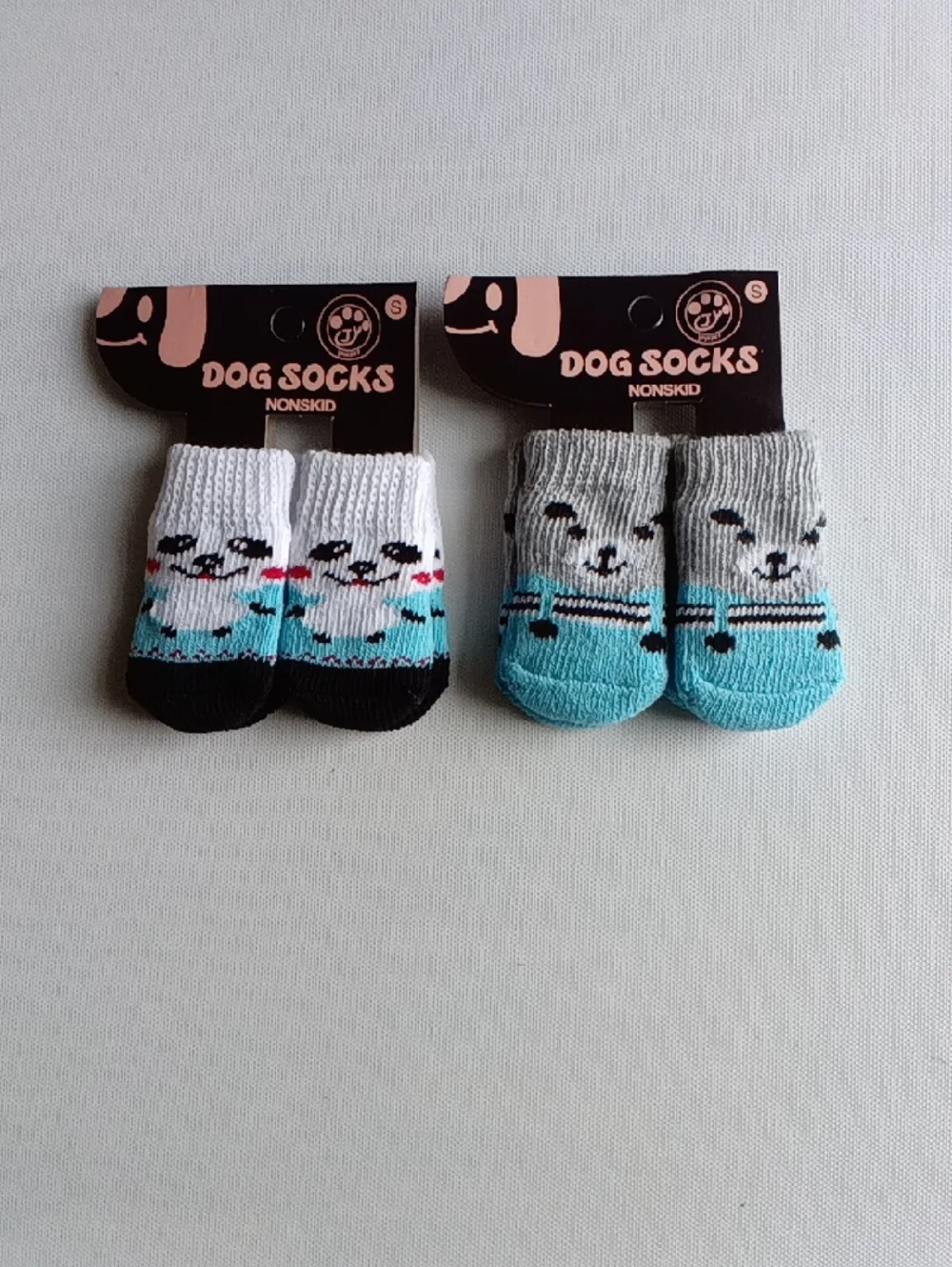 (2pack) Anti-Slip Dog 🐶 Socks & Cat 😺 Socks Paw Protector Size Small